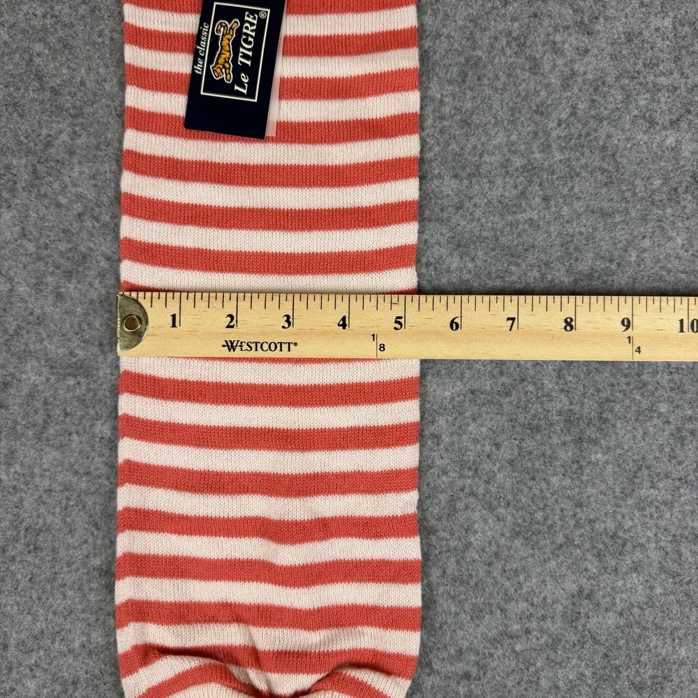 Vtg Le Tigre Single Leg Warmer NWT Red Cream Striped Knit Replacement Accessory